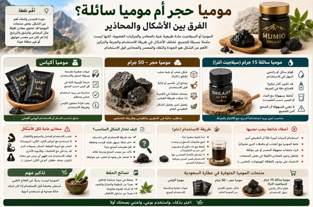 موميا حجر أم موميا سائلة؟ الفرق والمحاذير