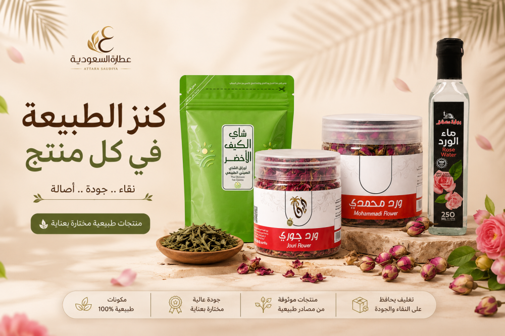 كوب شاي الورد المحمدي مع بتلات الورد المجفف