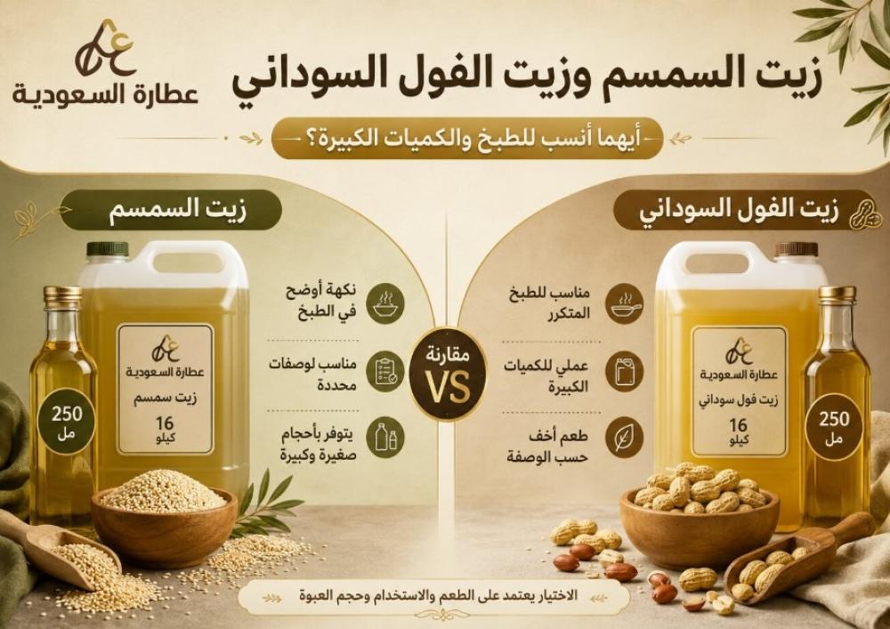 زيت السمسم وزيت الفول السوداني: أيهما للطبخ؟