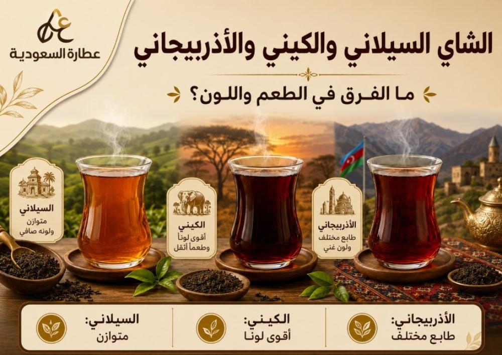 الفرق بين الشاي السيلاني والكيني والأذربيجاني