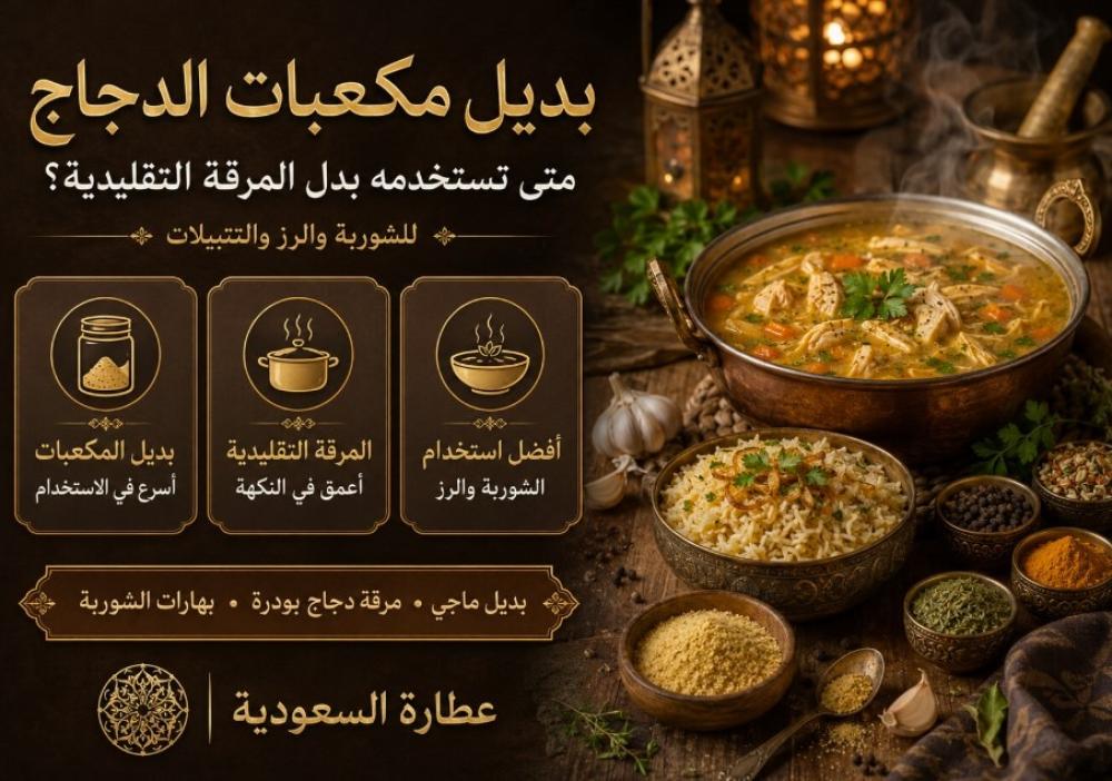 بديل مكعبات الدجاج: متى تستخدمه بدل المرقة التقليدية؟
