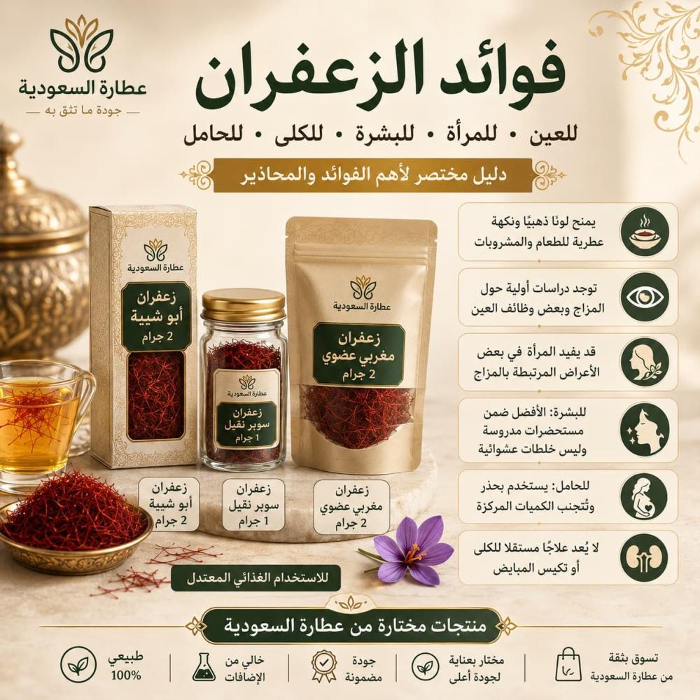 فوائد الزعفران للعين والمرأة والبشرة والكلى والحامل: ما الحقيقة؟