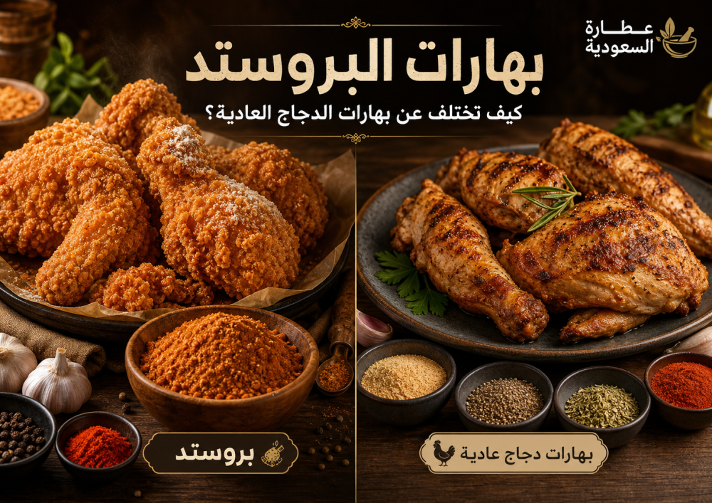 بهارات البروستد: الفرق عن بهارات الدجاج العادية