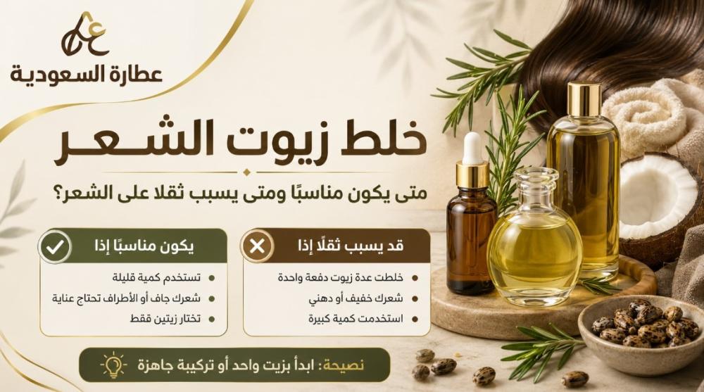 خلط زيوت الشعر: متى يكون مناسبًا ومتى يسبب ثقلًا؟