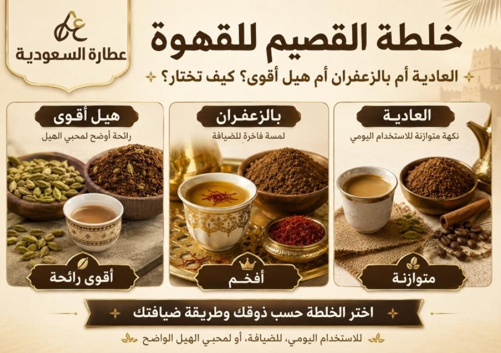 خلطة القصيم العادية أم بالزعفران أم هيل أقوى؟