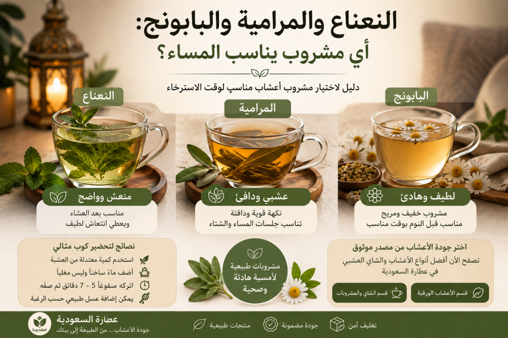 مشروبات أعشاب للمساء: نعناع أم مرامية أم بابونج؟