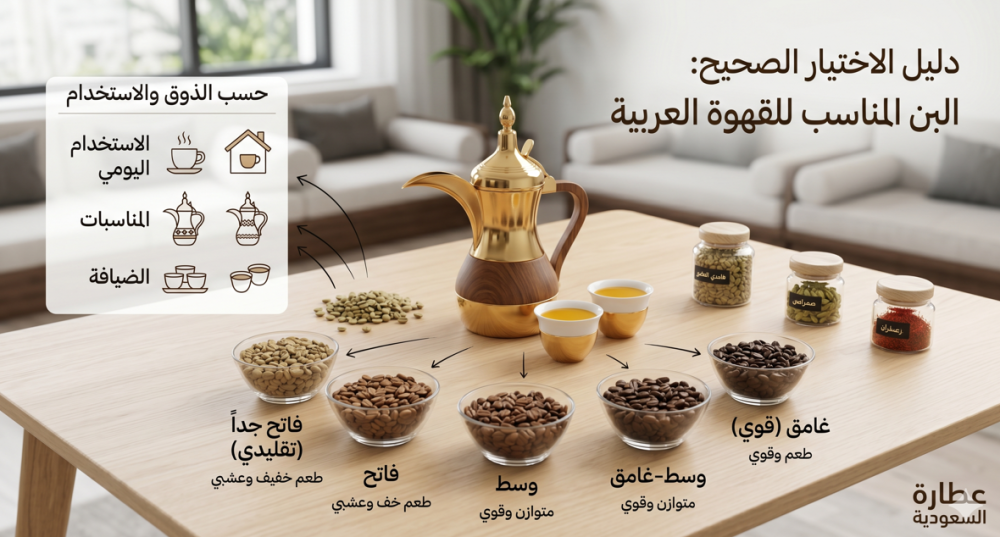 كيف أعرف البن المناسب للقهوة العربية؟ دليل الاختيار الصحيح
