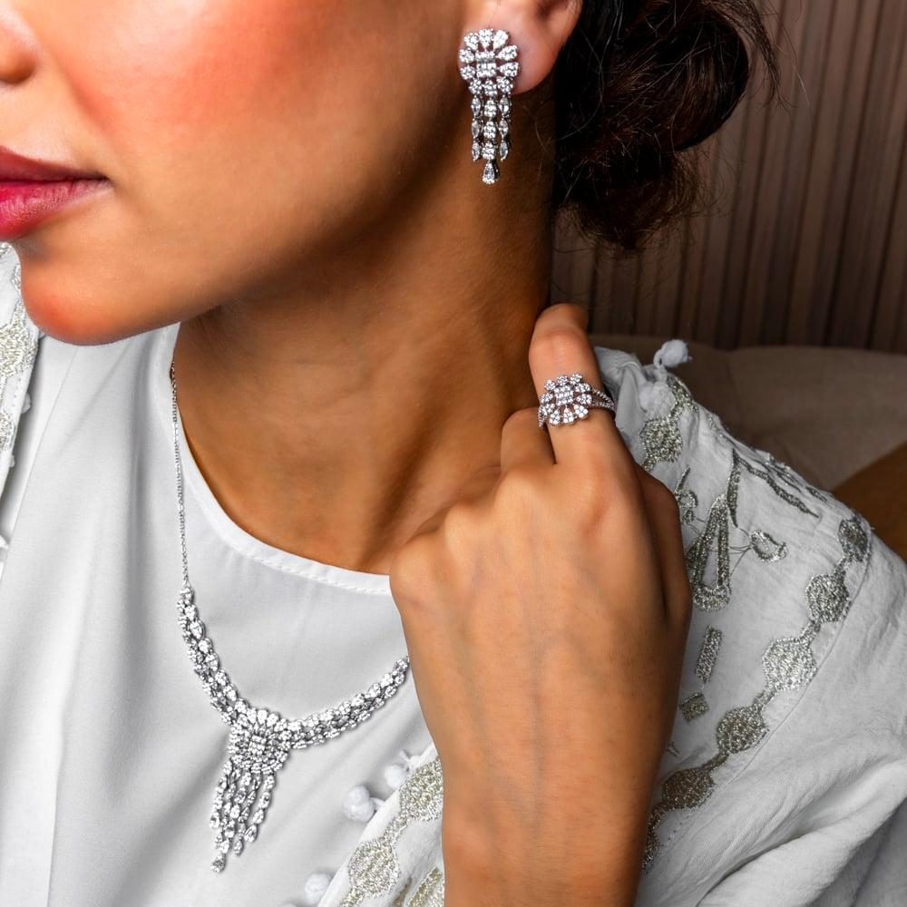 طقم سهرة زركون بتصاميم الالماس