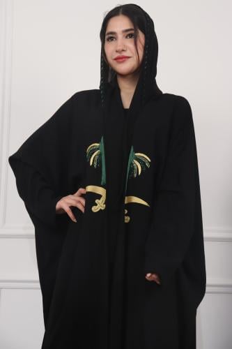 عباية كريب ملكي بنقوش اليوم الوطني