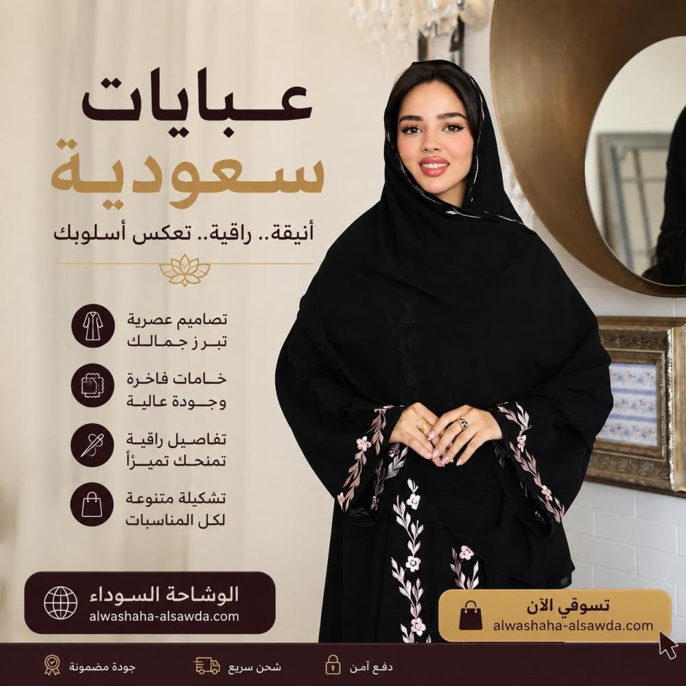 عبايات سعودية عصرية | أحدث التصاميم من الوشاحة السوداء