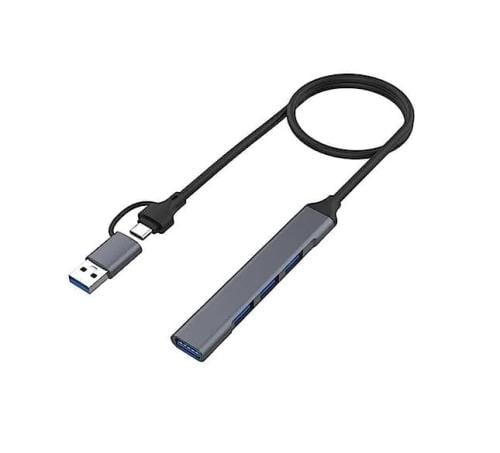 موزع USB+TYPE-C الى 4منافذ USB3 محمول للابتوب والك...