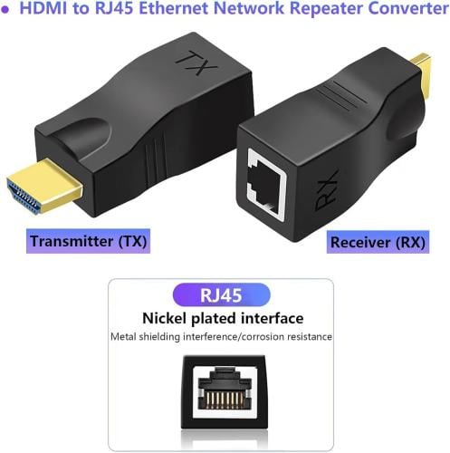 توصيلة موصل HDMI عبر ايثرنت كات 6/7/8 محول شبكة ال...