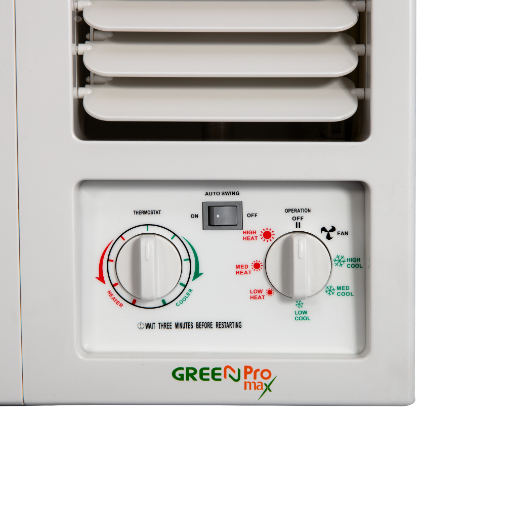 مكيف شباك جرين برو ماكس (Green Pro Max) حار-بارد 17800 وحدة – موديل 18GPHW بكمبروسر روتاري وضمان ممتد