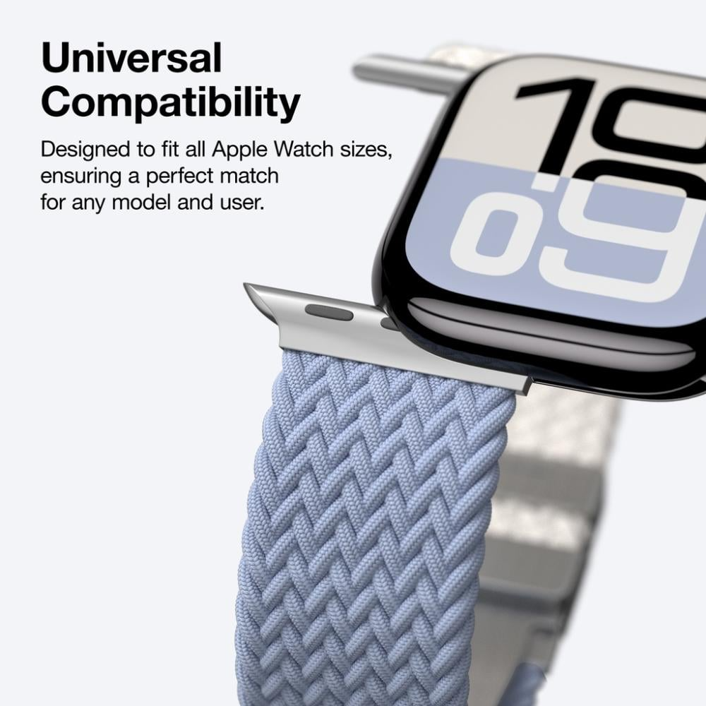 سوار نايلون AmazingThing لساعة ابل مقاس45/46/49 مم - ابيض وبنفسجي