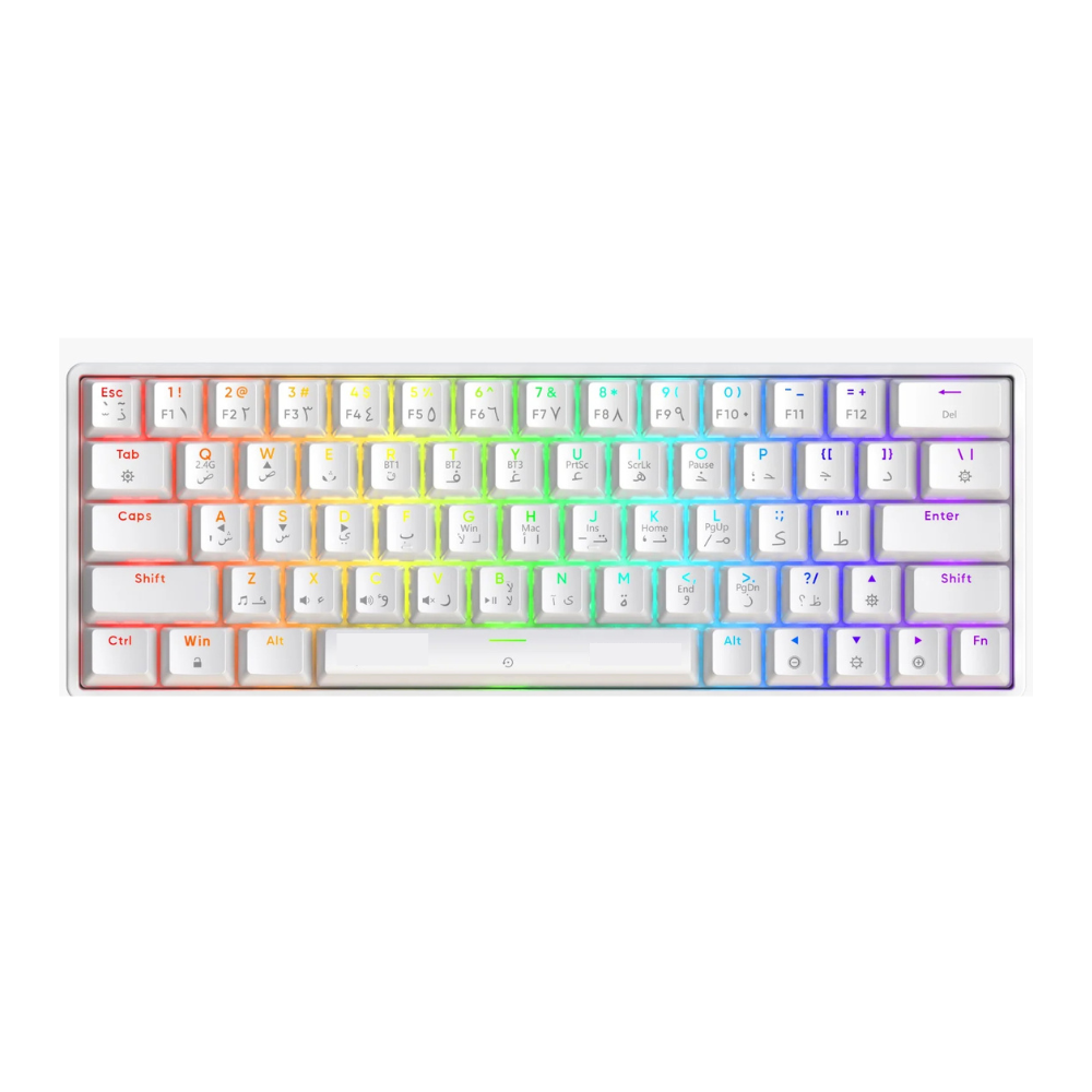 كيبورد قيمنق صغير - KEYBORD HALL A10 60% WHITE