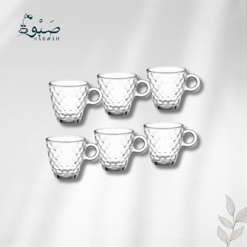 طقم فناجين اسبريسو زجاج مزخرف