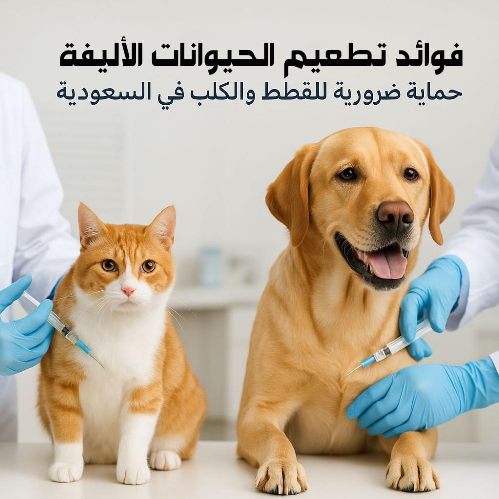 قط وكلب أثناء تلقيهما لقاح في عيادة بيطرية – أهمية تطعيم الحيوانات الأ