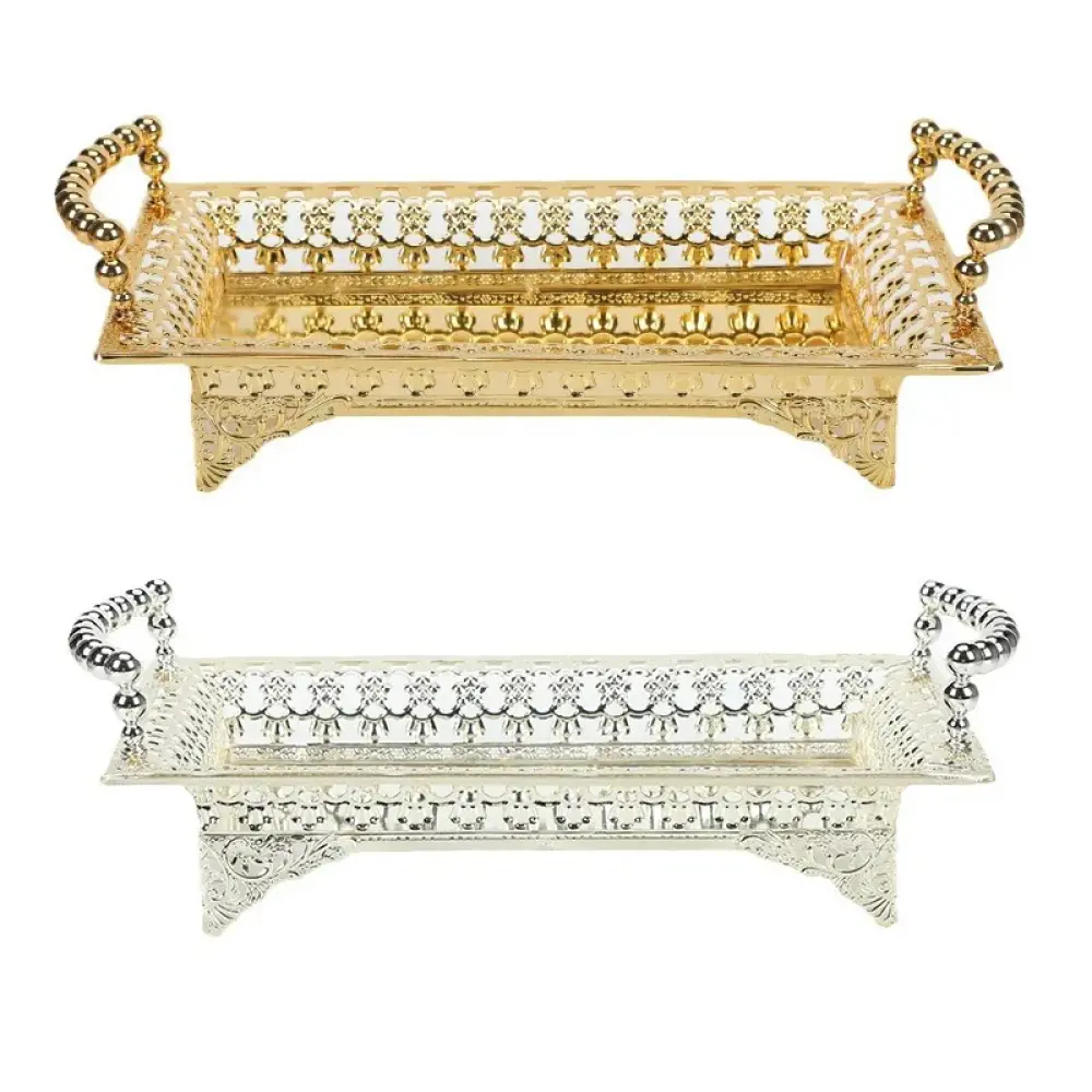 الشمال الحديد المطاوع صينية طويلة الذهب والفضة الجوف الفاكهة وجبة خفيفة صينية تخزين فندق KTV وجبة خفيفة صينية للفاكهة طبق تقديم الحلوى