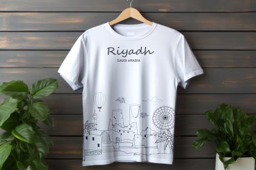 تيشيرت عصري تصميم الرياض قطن للكبار