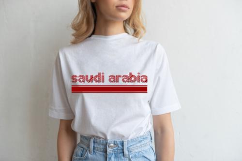 تيشيرت عصري تصميم السعودية قطن للكبار