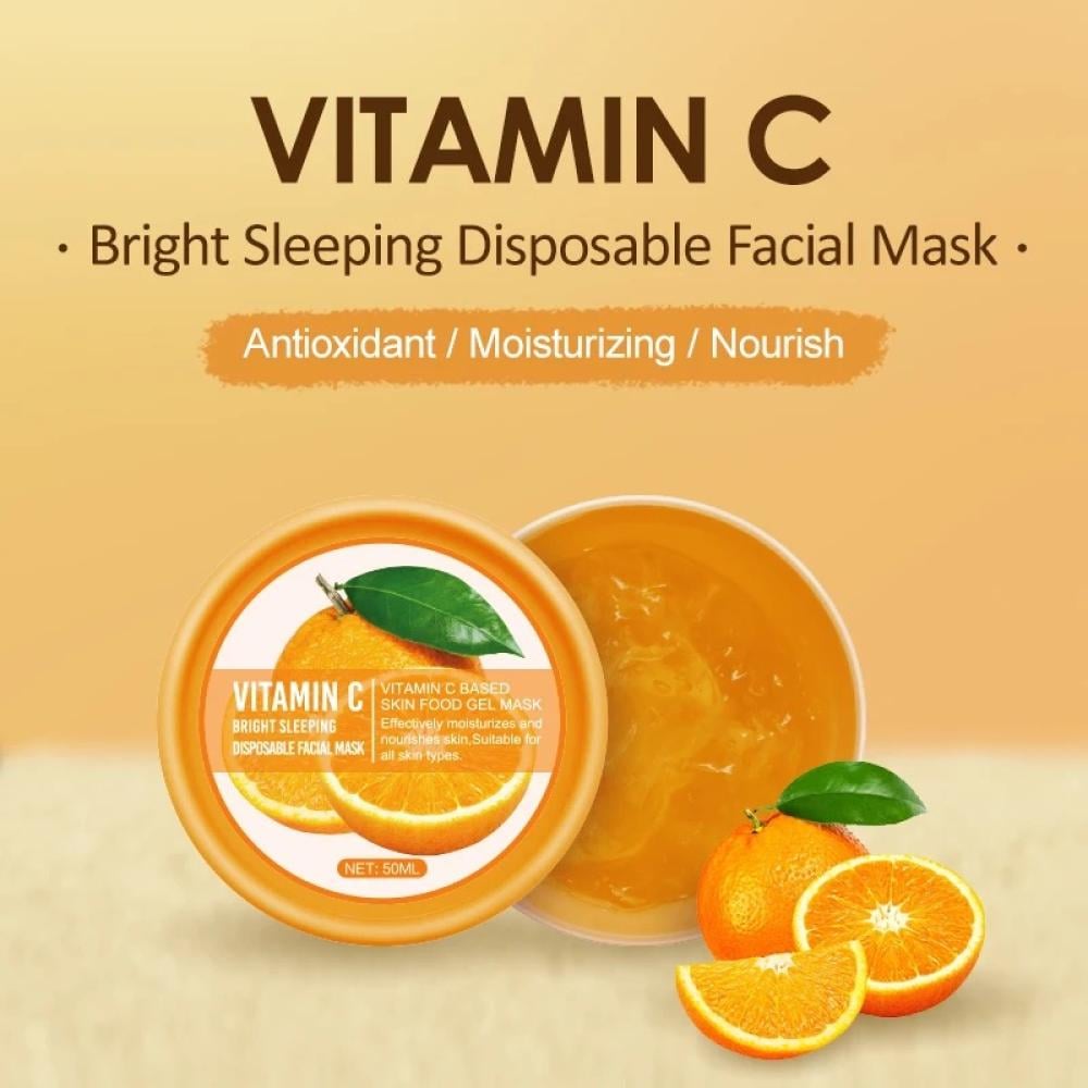 قناع النوم بفيتامين سي يعطي نضارة للبشره وقت الليل لتجديد خلايا البشرة وتوحيد اللون والحفاظ على نعومتها