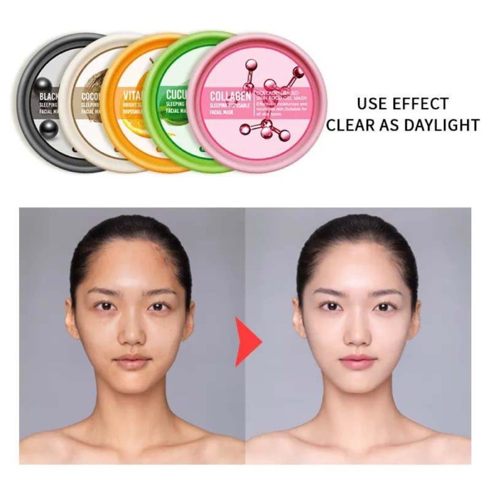 قناع النوم بفيتامين سي يعطي نضارة للبشره وقت الليل لتجديد خلايا البشرة وتوحيد اللون والحفاظ على نعومتها