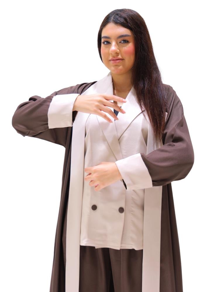 عباية ثلاث قطع ملون 1167320