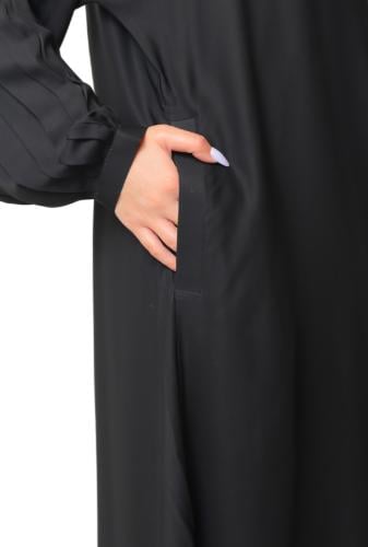 عباية حرير بارد جيوب بكم كسرات 1099901