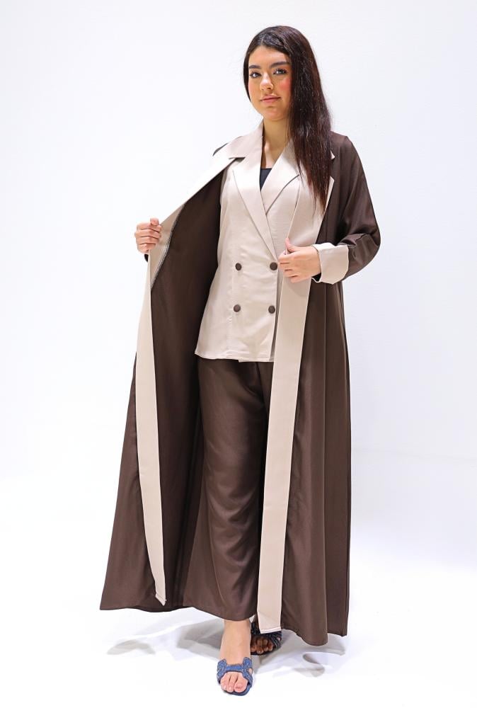 عباية ثلاث قطع ملون 1167320