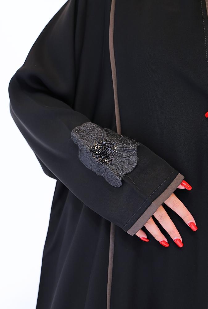 عباية لف تطريز ورود مع جاكر  خلف 1180420