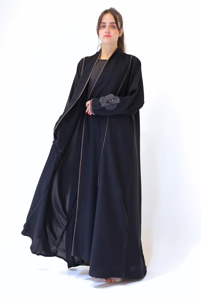 عباية لف تطريز ورود مع جاكر  خلف 1180420