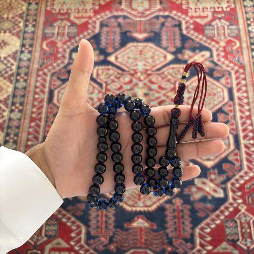 سبحة زعفراني فواح حربا كركوشة عنابي وكحلي
