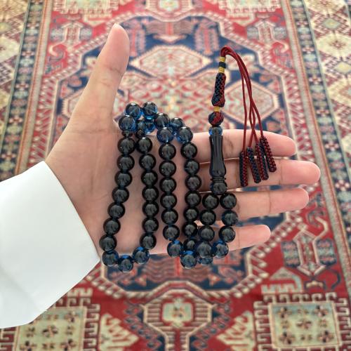 سبحة زعفراني فواح تركواز كركوشه عنابي