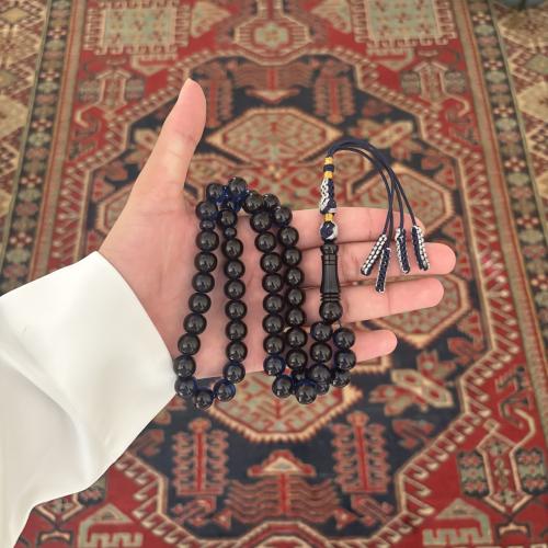 سبحة زعفراني فواح حربا كركوشة كحلي و رمادي