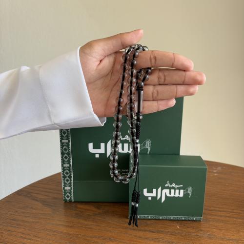 سبحة بكلايت شفاف كركوشة أسود