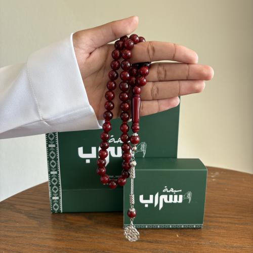 سبحة بكلايت طربزونة معدن عنابي