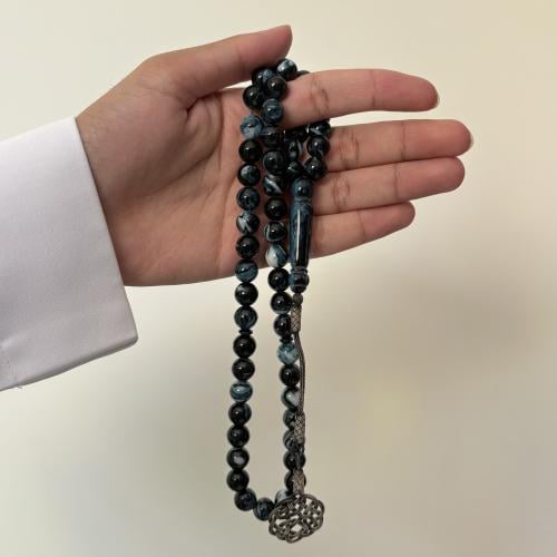 سبحة بكلايت زيتي طربزونة فضة