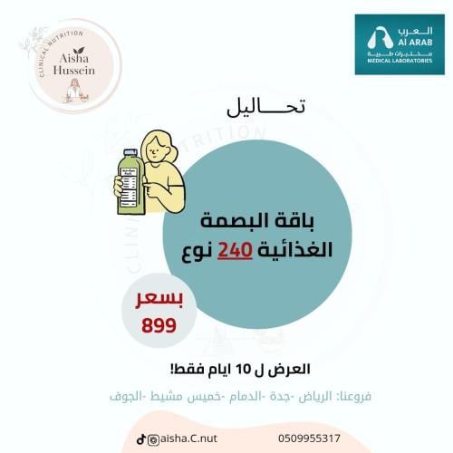 باقة تحاليل البصمة الغذائية