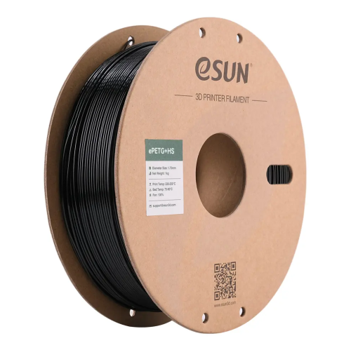 eSun ePETG+HS (Solid Black) 1.75mm 3D Filament 1KG