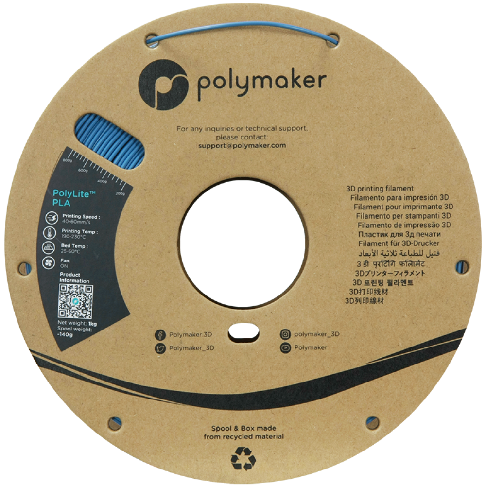 polymaker PolyLite™ PLA Stone Blue/1.75mm/1kg