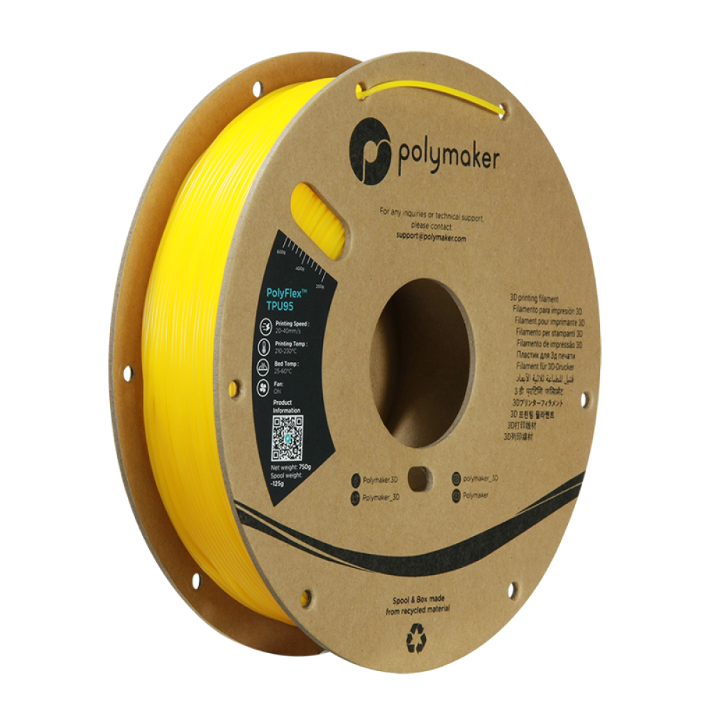 polymaker PolyFlex™ TPU95 Yellow/1.75mm/0.75kg