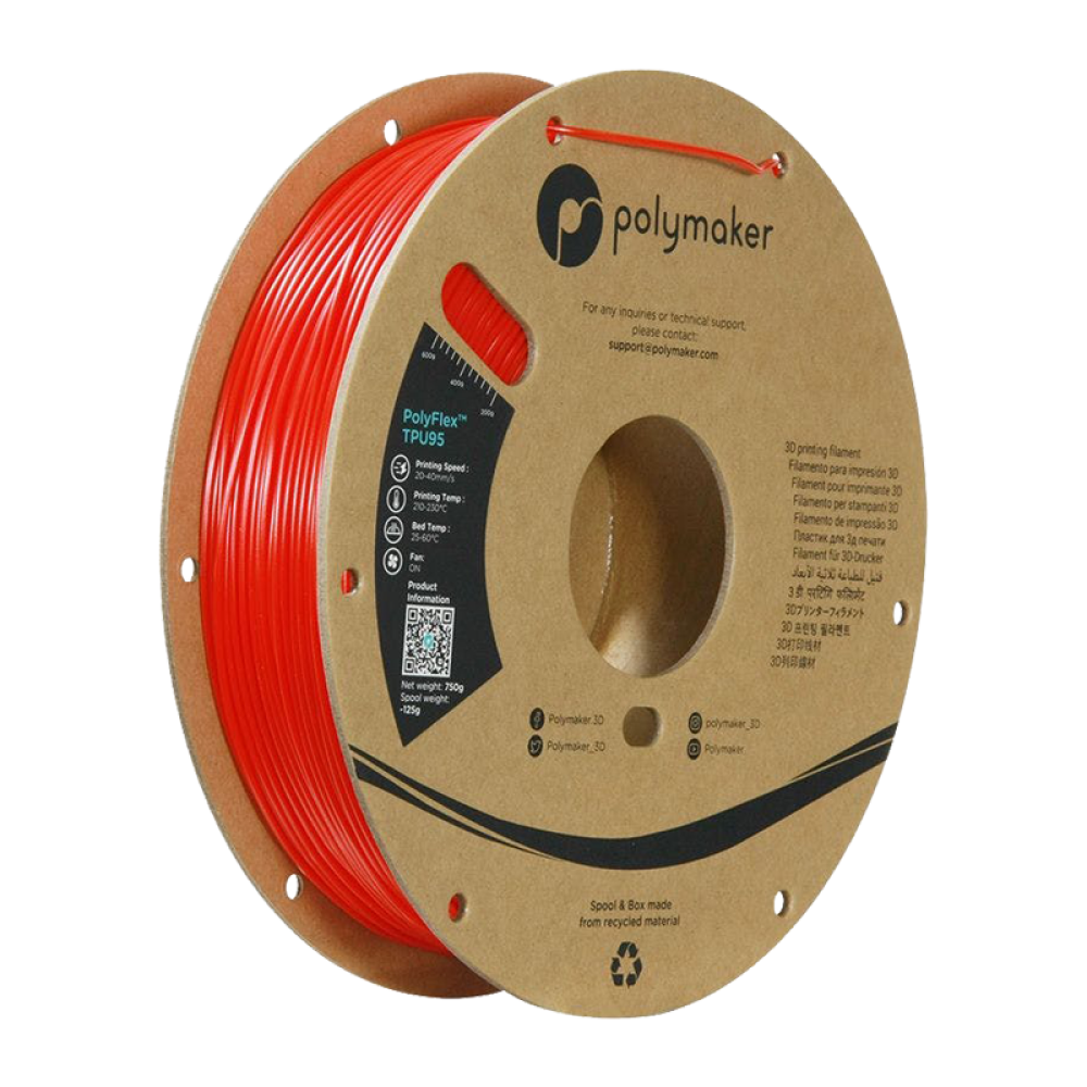 polymaker PolyFlex™ TPU95 Red/1.75mm/0.75kg