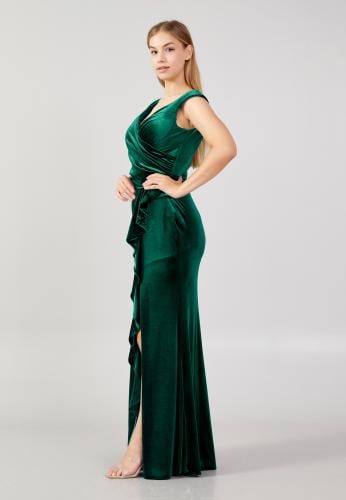 Sleeveless Maxi Velvet Mermaid Plus Size Evening Dress RMN3251