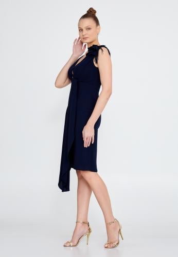 Sleeveless Midi Polyester Column Regular Evening Dress NZN1643