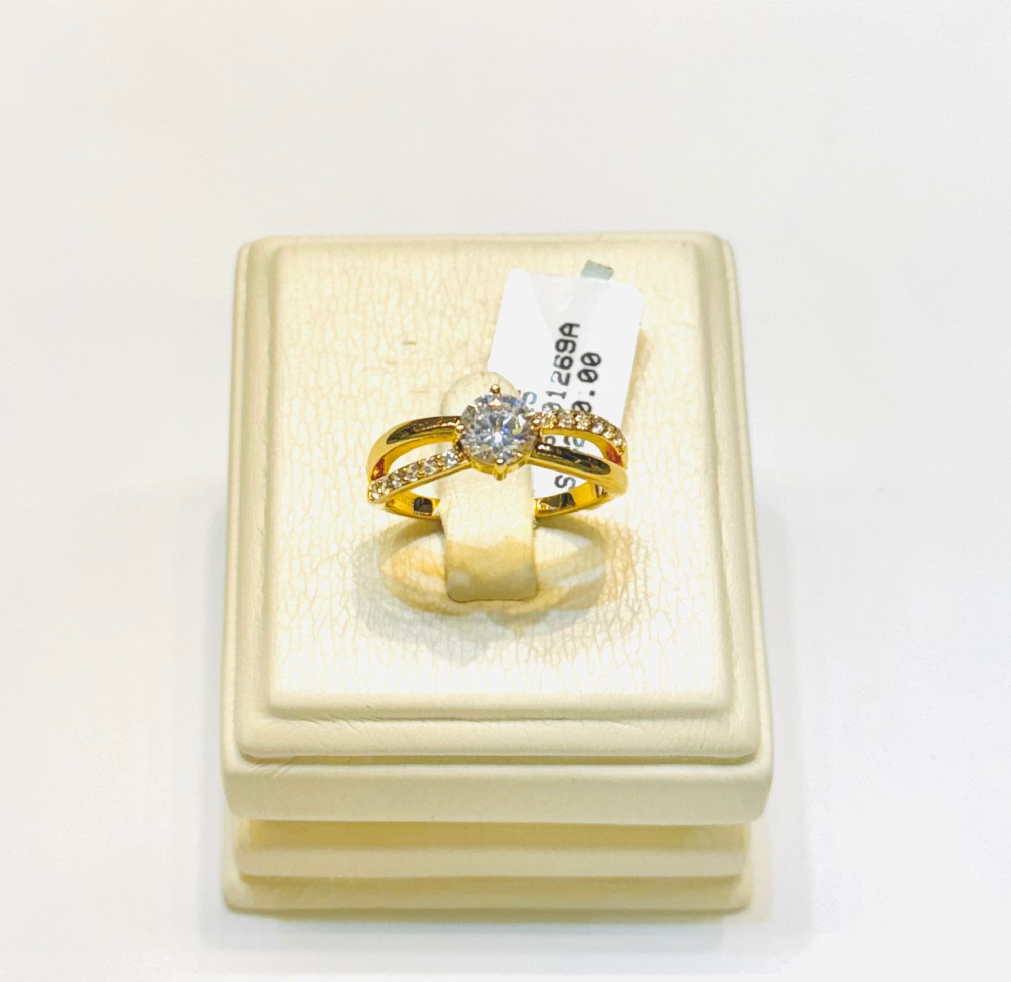 خاتم سولوتير فضه مطلي ذهب