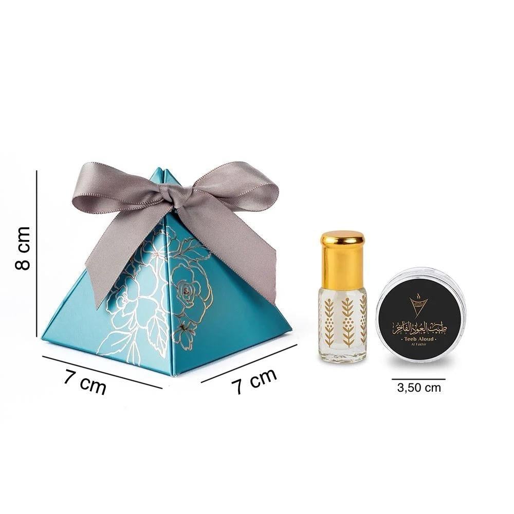 توزيعات مواليد مثلث سماوي بالعود والمسك هدية فاخرة