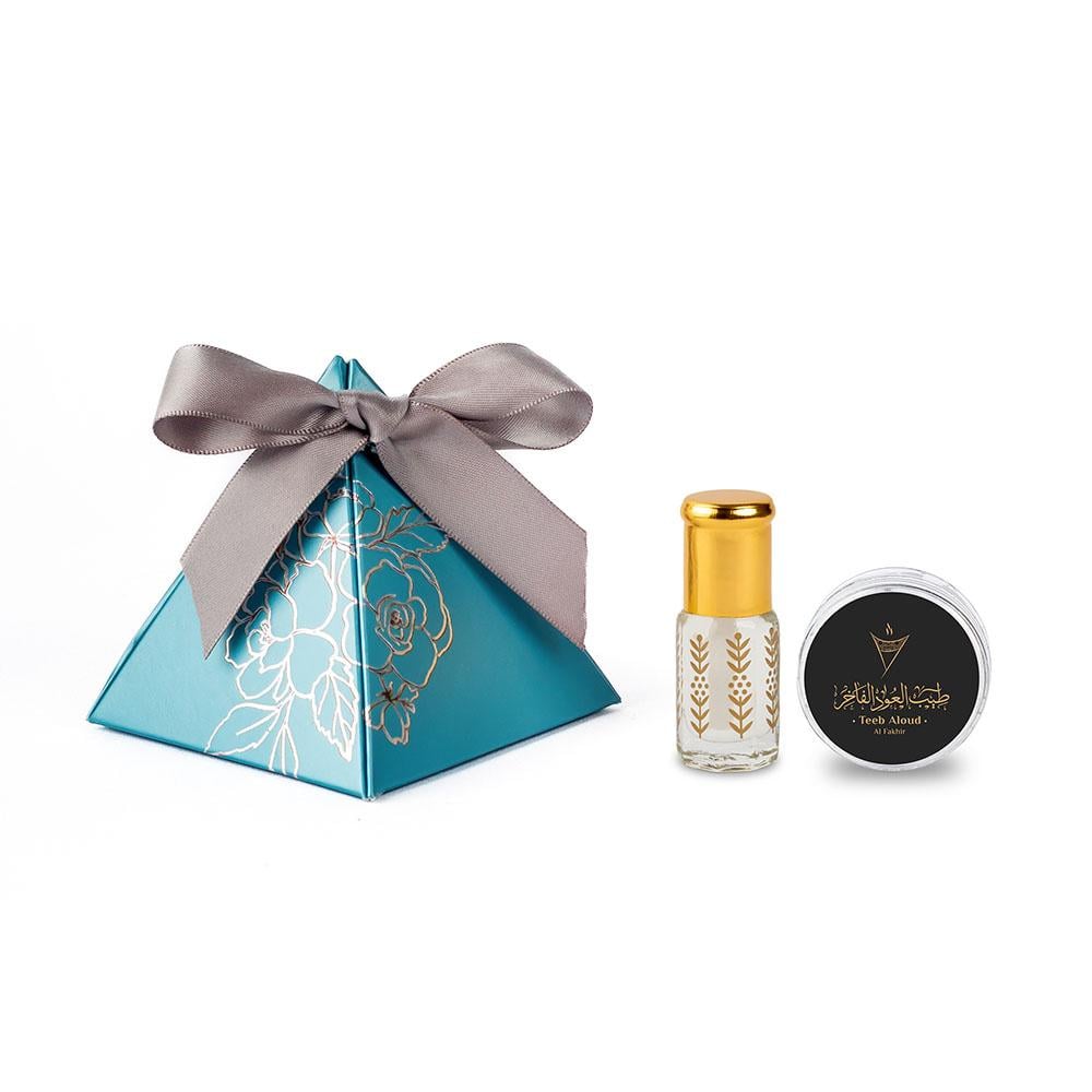 توزيعات مواليد مثلث سماوي بالعود والمسك هدية فاخرة