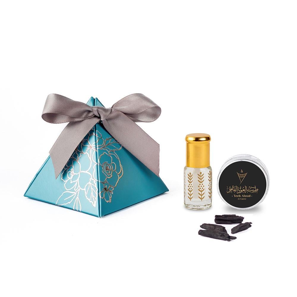 توزيعات مواليد مثلث سماوي بالعود والمسك هدية فاخرة