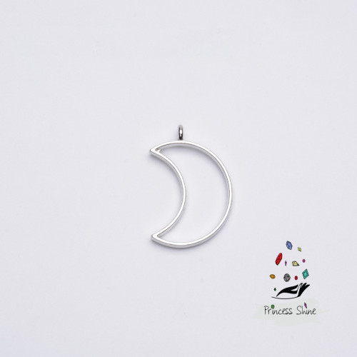 158 - تعليقة شكل هلال لون فضي