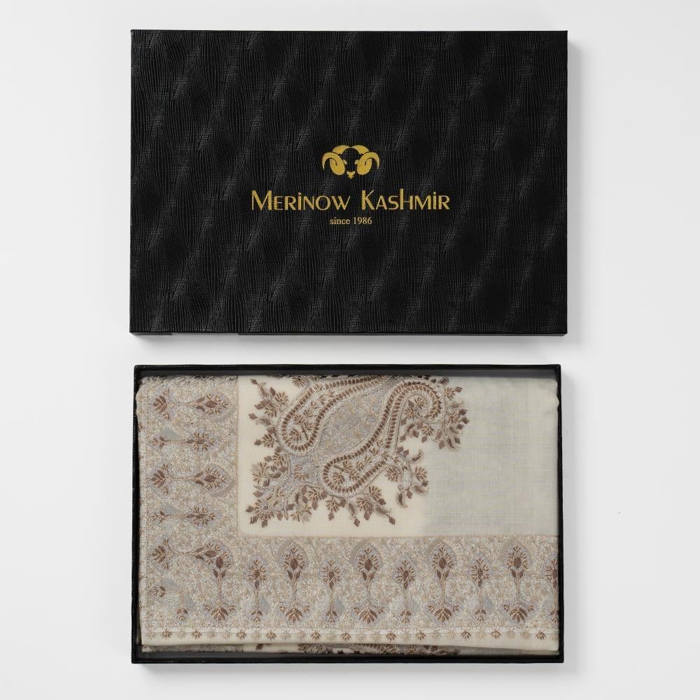 غترة ميرينو كشمير الشتوية أصدار 2025 لون بني غامق